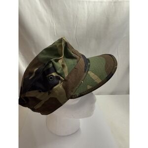 US Military Woodland Camo Utility Cap Hat Sekri Industries Medium 20"